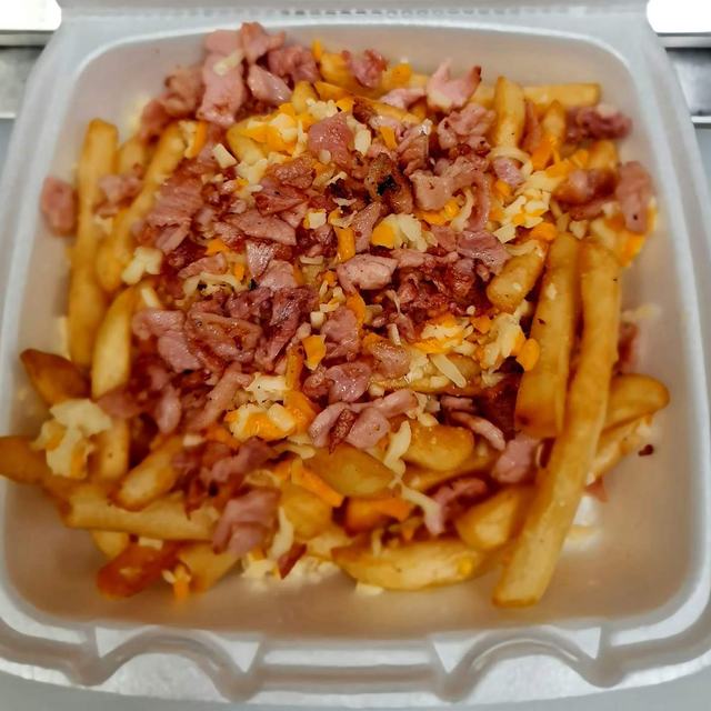 Loaded fries with bacon and cheese